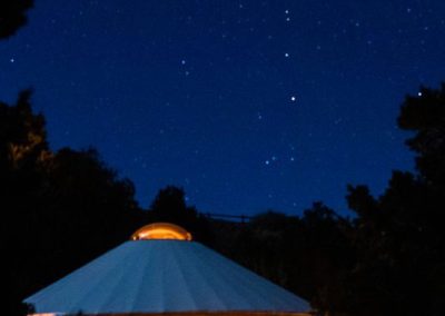 Escalante Yurts camping in night