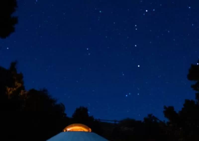 A yurt from Escalante Yurts used for night glamping.