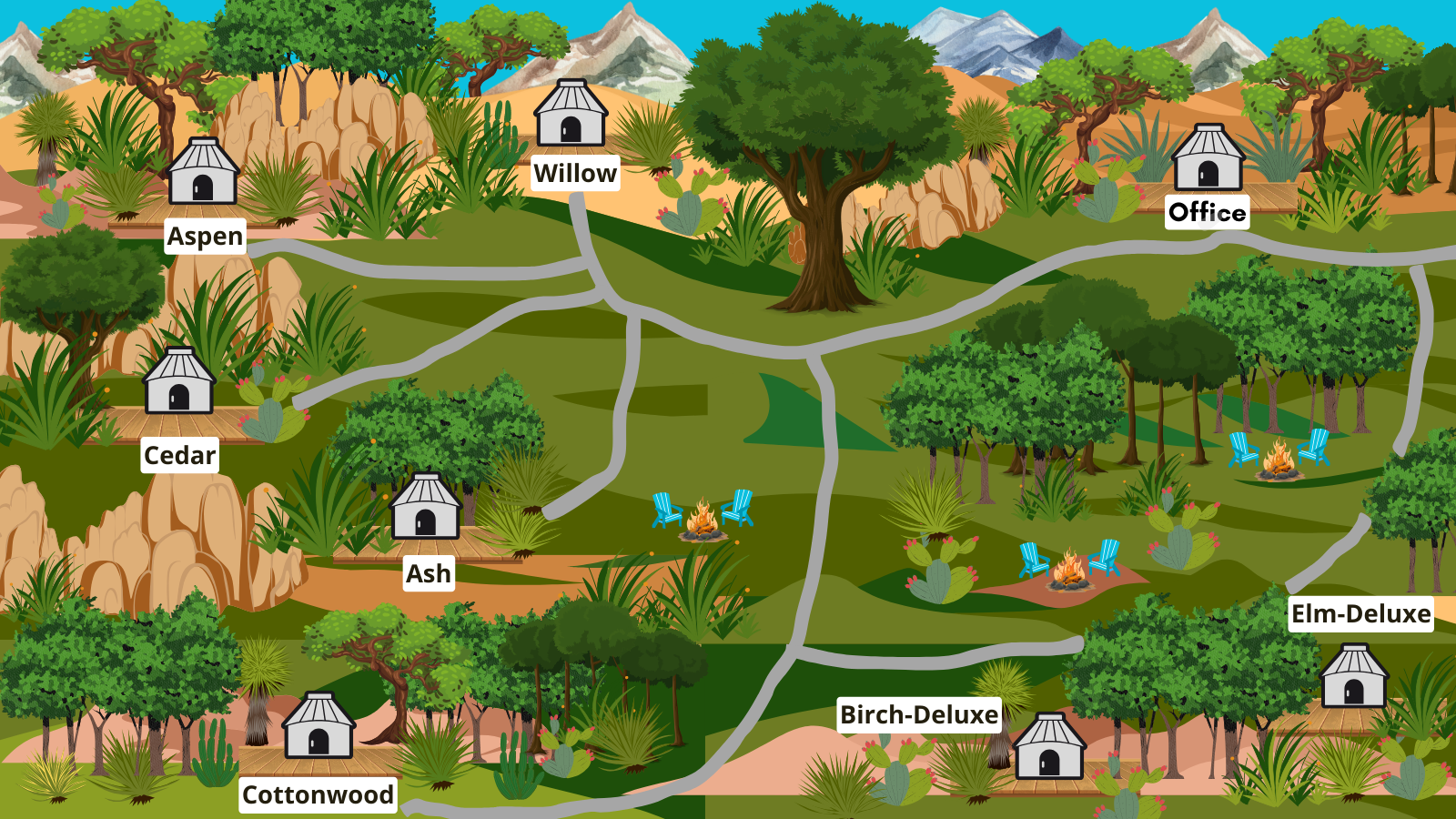 Escalante Yurts hidden in the trees